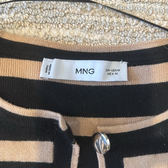 Mango gold button striped cardigan - Picture 5 of 9